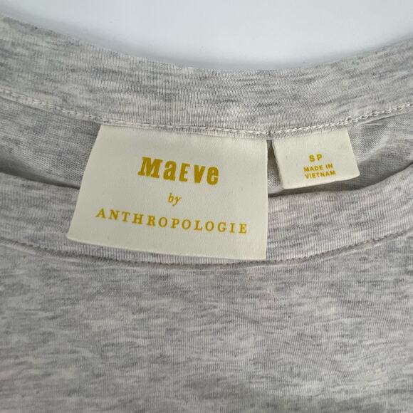 Anthropologie Maeve Lace Sleeveless T Shirt Slip Dress Side Zip Pink Grey SP - Picture 4 of 7